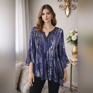 Elegant Blue and Purple Women's Top